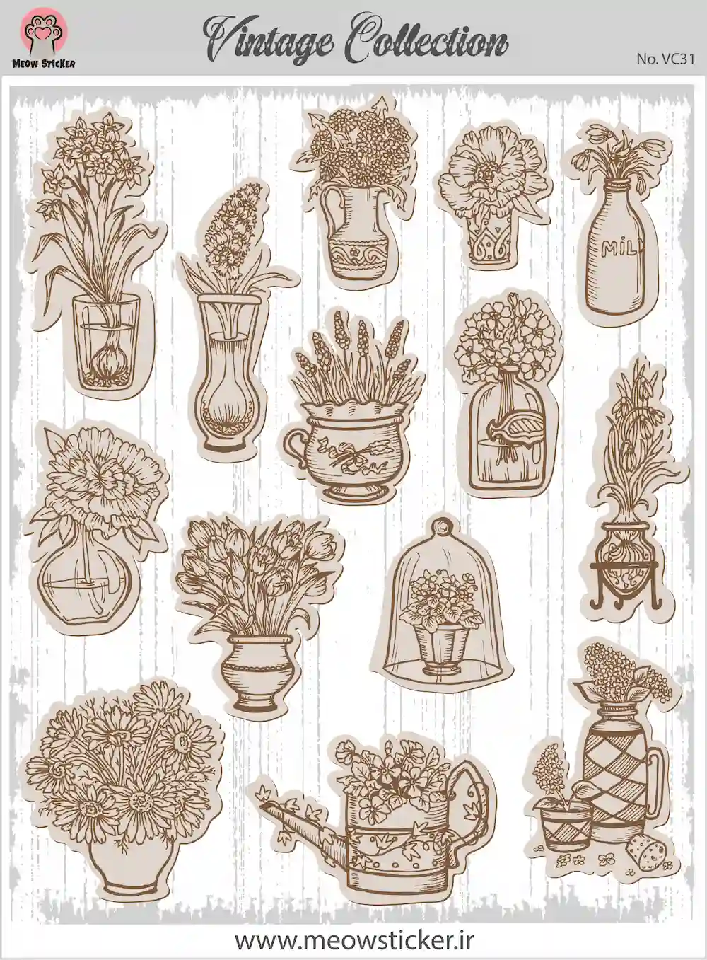 برچسب مدل وینتیج میواستیکر کد VC31